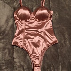 Mauve Satin Bodysuit